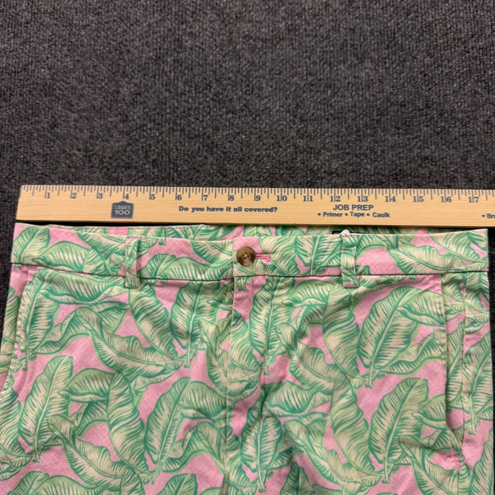 Vineyard Vines Breaker Short Mens 34 Pink Green Palm Leaf Chino Shorts READ - Picture 14 of 15